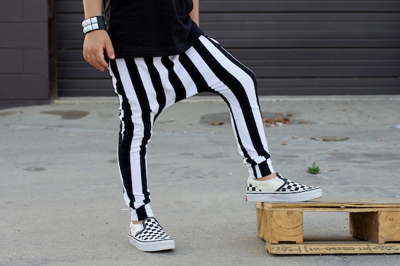 Black and White Vertical Stripe Baby Harem Pants:  Kid's