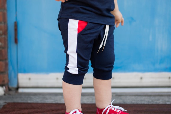 Pantalones Rojo Blanco y Azul Para Niños Jogger Barras - Etsy España