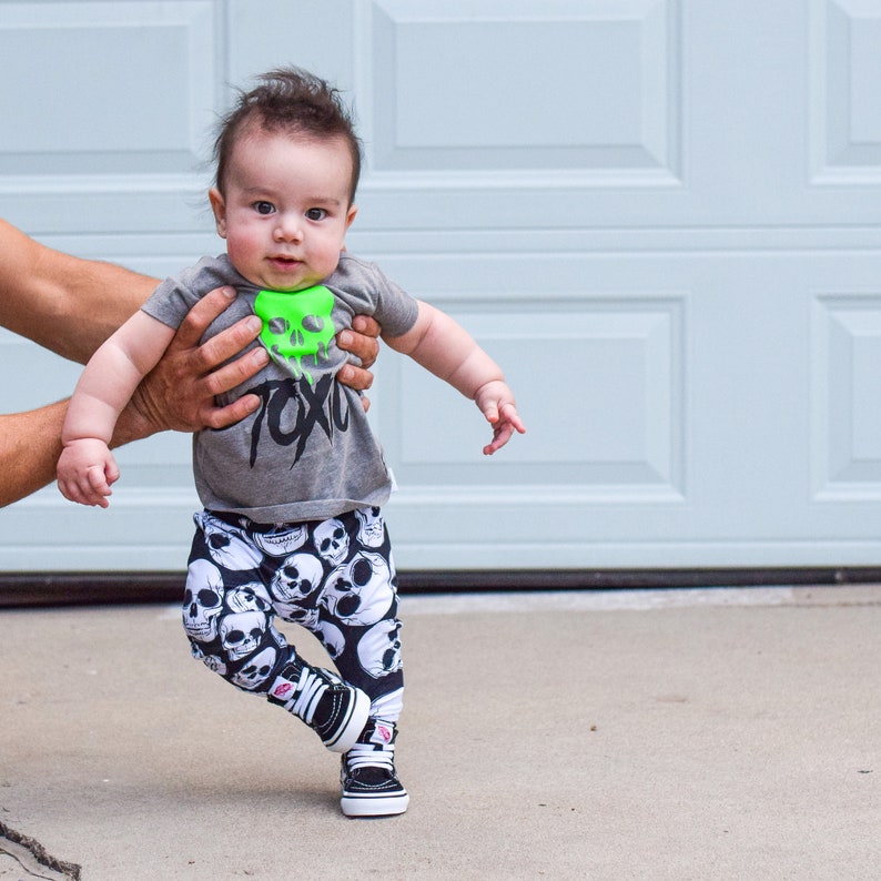 Baby Harem SHORTS or PANTS Black /& White Skeleton Skull Toddler Harem Shorts Hipster Baby Skulls Baby Halloween Pants Boy/'s Halloween