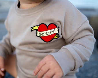 I love Mom Crewneck Sweatshirt, Sizes 6/12m- 9/10Y, Baby Mother's Day Shirt, Toddler Mother's Day Shirt, Mama's Boy, Cool Kid's Gift