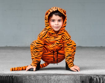 Unisex Tiger Hoodie AND Joggers, Toddler Halloween Costume, Tigger Costume, Rajah Costume,Tiger Girl, Easy Baby Costume, tiger ears and tail