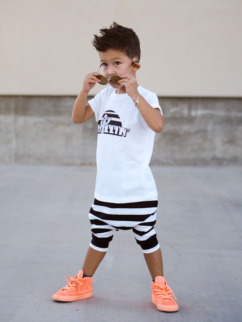 Black and White Stripe Baby Harem Shorts Etsy Kid's Etsy