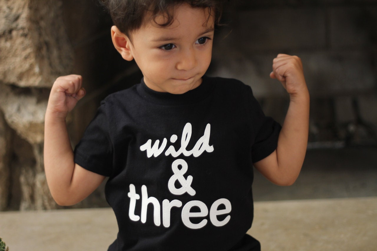 WILD Toddler Girl Three 3 Year Birthday Shirt - Etsy