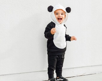 Unisex Panda Bear Hoodie AND Joggers, Toddler Halloween Costume, Cotton Baby Costume, Easy Toddler Costume, Cute Panda Hoodie, Comfy