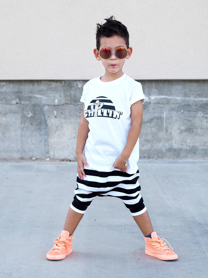 Black and White Stripe Baby Harem Shorts Etsy Kid's Etsy