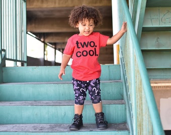 TWO. COOL. Birthday Shirt AND Pants/Shorts Toddler Baby Boy Girl "two cool" 2 year old Birthday Outfit -many colors available - kids fashion