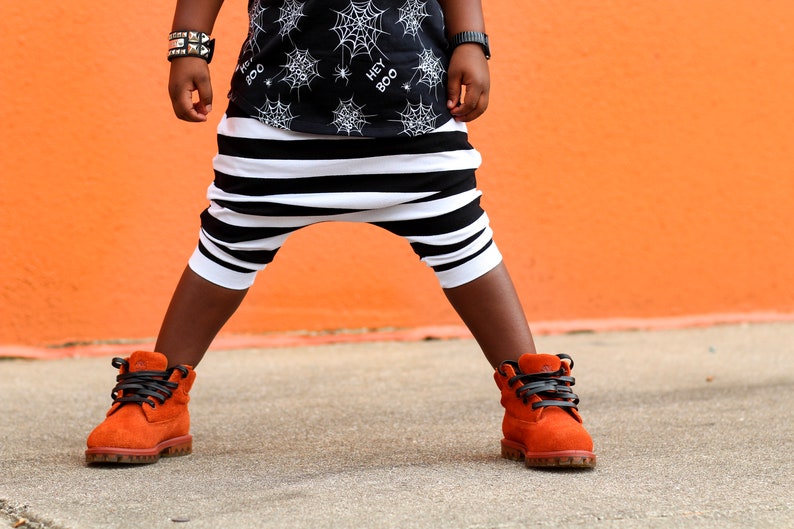 Black and White Stripe Baby Harem Shorts Etsy Kid's Etsy