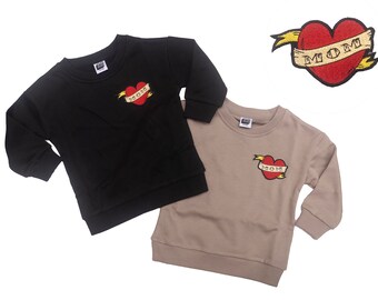 I love Mom Crewneck Sweatshirt, Sizes 6/12m- 9/10Y, Baby Mother's Day Shirt, Toddler Mother's Day Shirt, Mama's Boy, Cool Kid's Gift