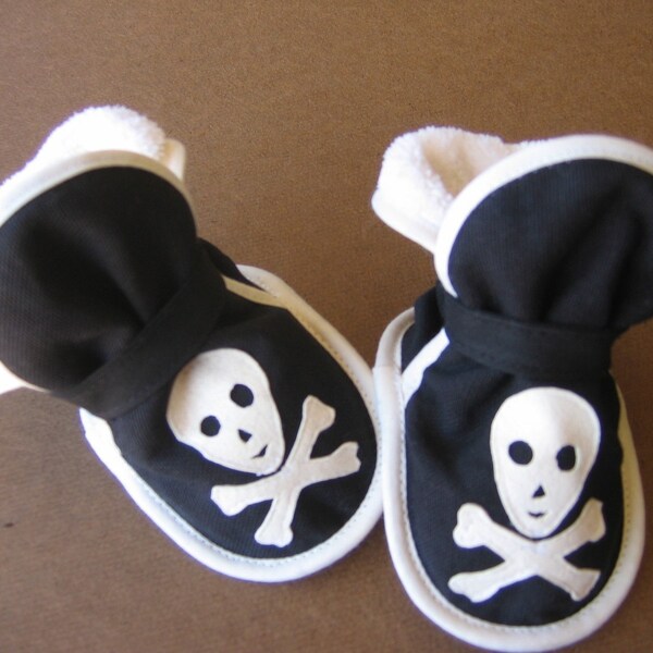 BLACK PIRATE BOOT-YS - sizes Newborn to 2-3 years