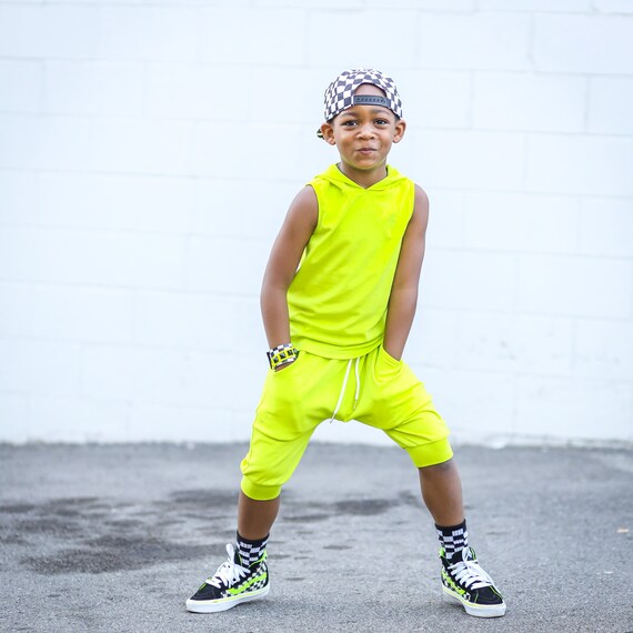 Neon Green Tank Top Hoodie 