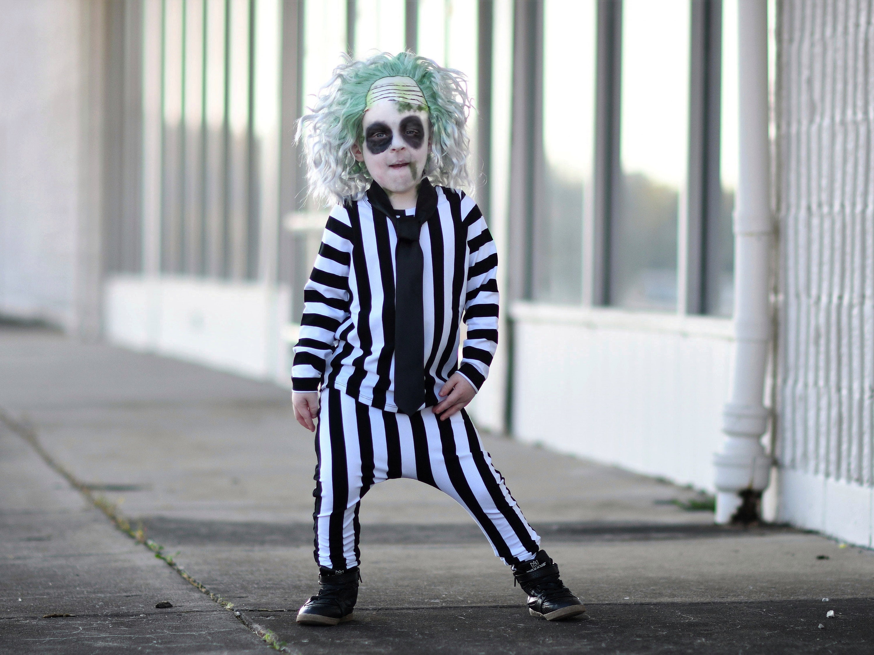 Kid's Beetlejuice Costume Basics Black and White Stripe - Etsy Australia
