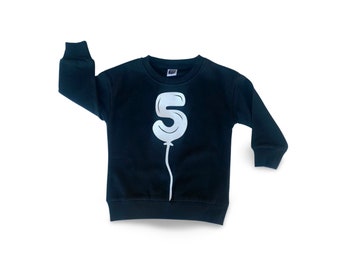 Select your number 1 through 9, Number Birthday Balloon Crewneck Sweatshirt, Toddler Boy, Kid's Birthday Shirt, Etsy kid's  birthday gift,