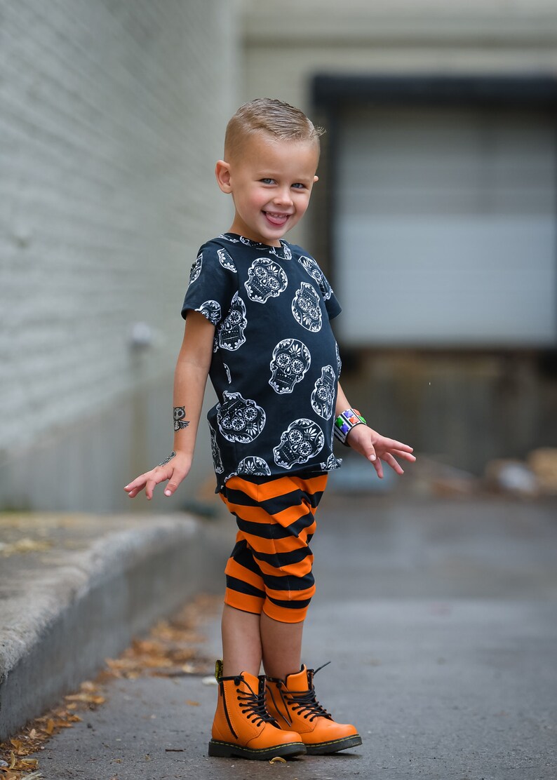 Orange and Black Stripe Harem Shorts Toddler Harem Shorts Etsy