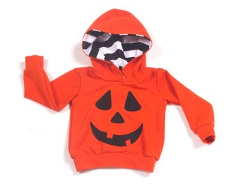 Pumpkin Hoodie ONLY Toddler Costume, Baby Pumpkin Costume: Etsy kids,  baby halloween costume, warm baby costume, jack o lantern