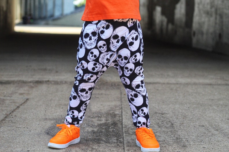 Baby Harem SHORTS or PANTS Black /& White Skeleton Skull Toddler Harem Shorts Hipster Baby Skulls Baby Halloween Pants Boy/'s Halloween