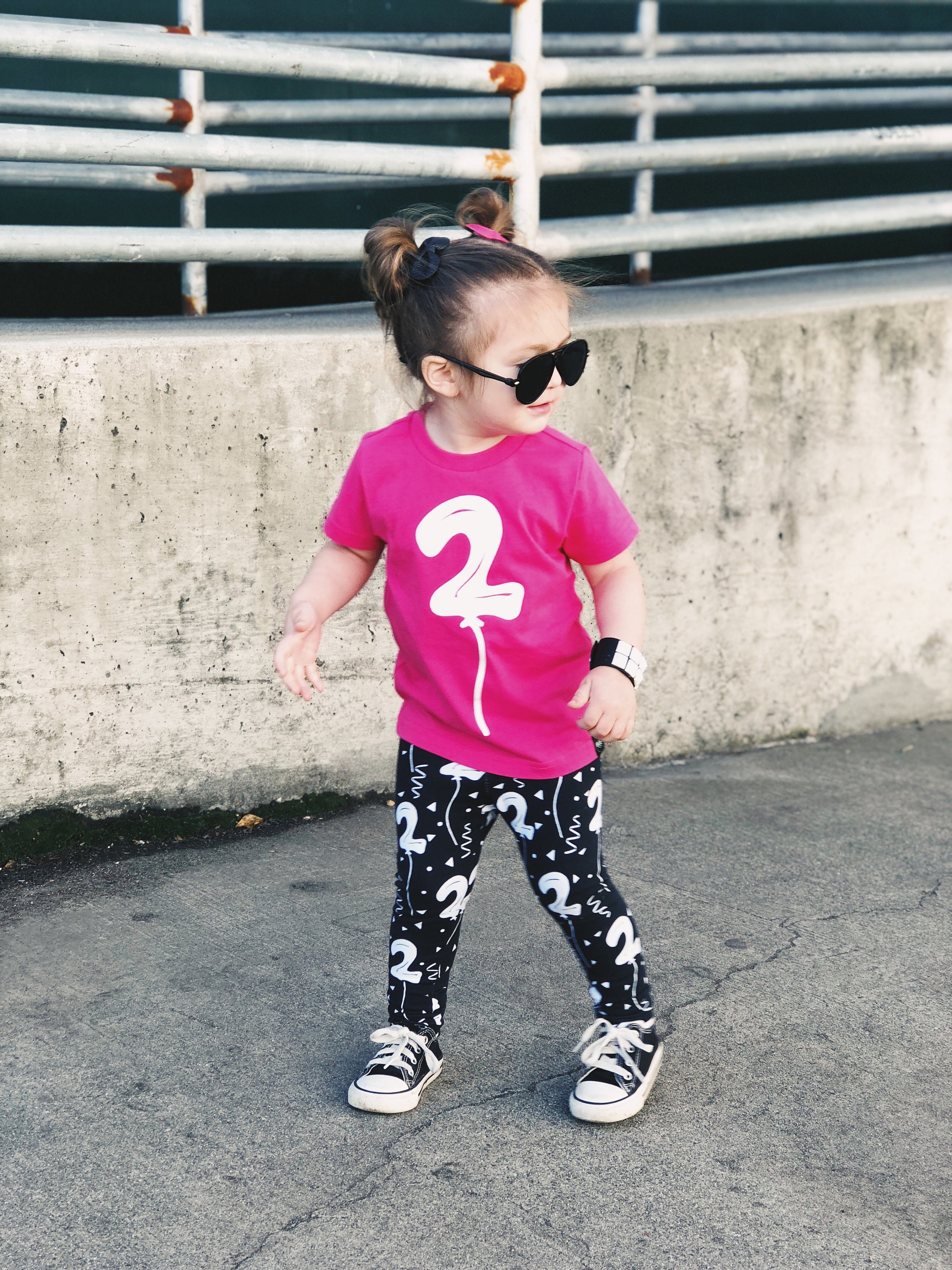 Second Birthday Balloon Shirt AND Leggings Toddler Boy, Girl, 2