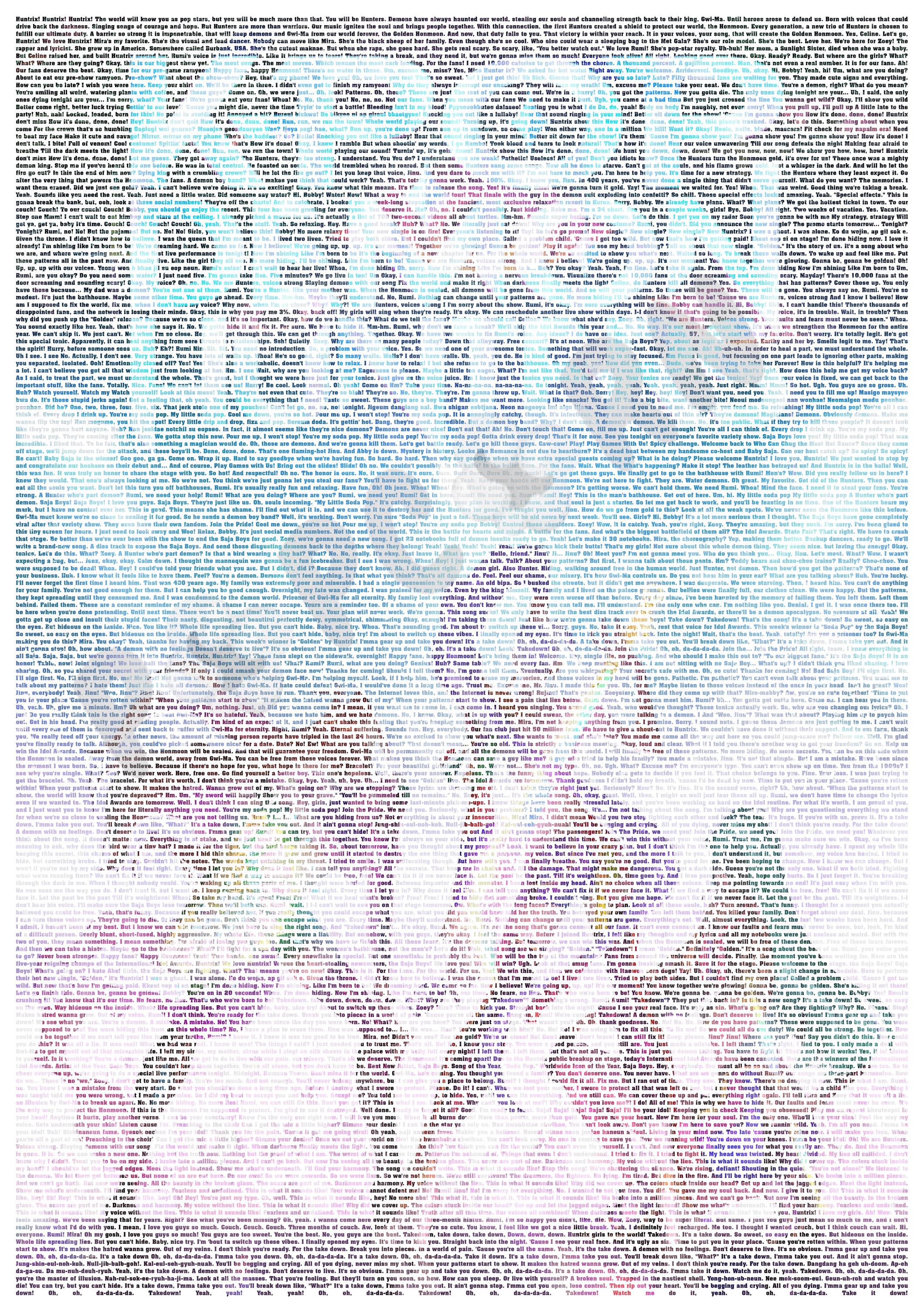 Kpop Demon Hunters Movie Script Posters | Digital Download ...