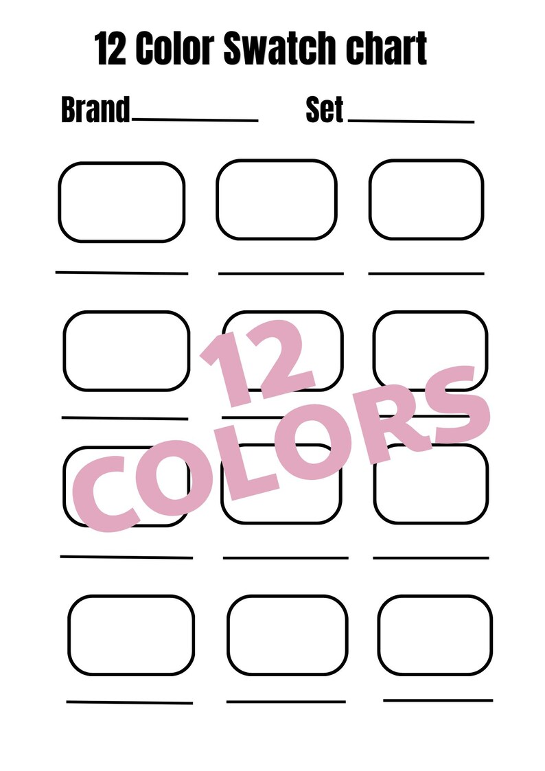 Blank Marker 12,40,63 Color Swatch Chart – Organize Blends, Test Colors ...