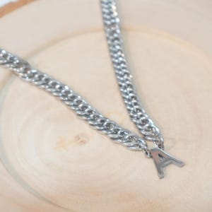 Colar de letra inicial de prata, carta de identificação para ele, marido, presente inicial para filho, presente para namorado, presente personalizado criado por design de joias WJS925