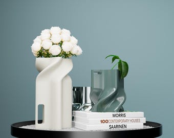 Print File Elegant Vase STL, digital download for 3d printing, 2 size home decor vase for plants and flowers, elegant pot, elegant planter