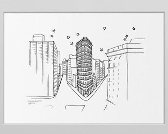 Flatiron Drawing Etsy Flatiron Drawing Etsy