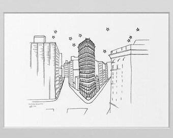 Flatiron Drawing Etsy