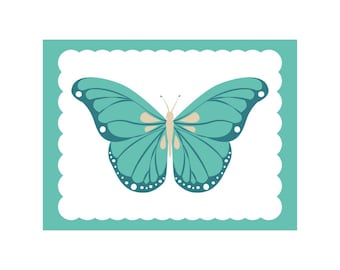 Green Butterfly Art Print: Preppy Dorm Decor (Digital Download)
