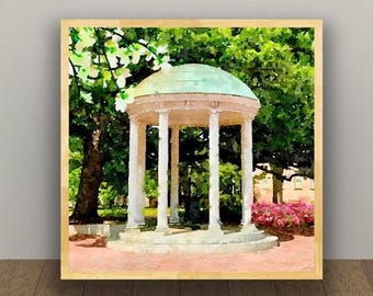 UNC Old Well Art Print: Chapel Hill Tar Heels Decor (Digital Download)