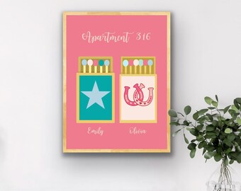 Personligt tryck från rumskamratskollektionen: Preppy Matchbox-konst (digital nedladdning)