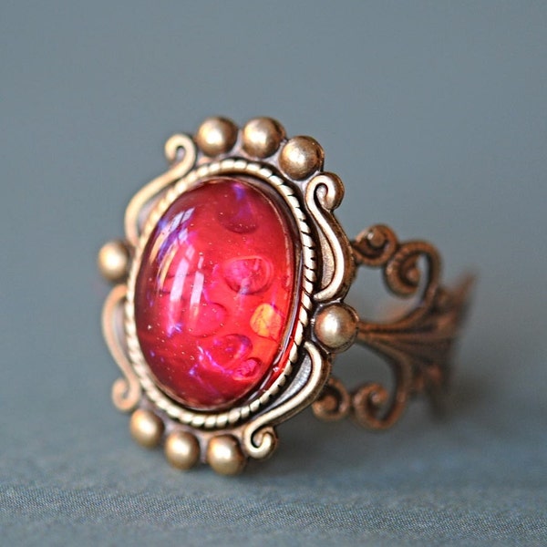 Dragon's Breath Ring. Antiqued Brass