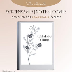 Sleep screen Flowers, notebook screen and cover for e-ink tablet | Suitable for Remarkable tablets | Screensaver | sleep screen | notebook