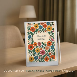 Sleep Screen for Remarkable Paper Pro with flower design | Cover for Remarkable Paper Pro | Templates for Remarkable | Gift For Remarkable