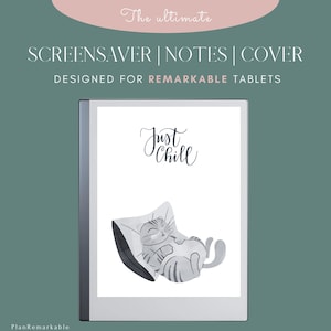 Sleep screen, notebook screen and cover for e-ink tablet | Suitable for Remarkable tablets | Screensaver | notebook | cover | Cat cover