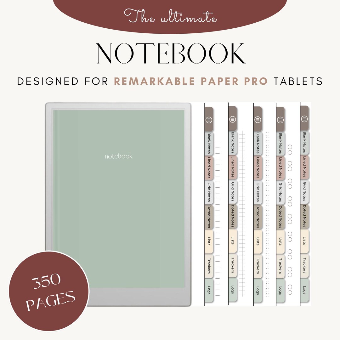 Minimalist Notebook for E-ink Tablet | Suitable for Remarkable Paper ...
