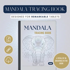 Mandala Tracing Book for e-ink tablet | Suitable for Remarkable tablets | Mindfulness | Tracing Book | Mandala