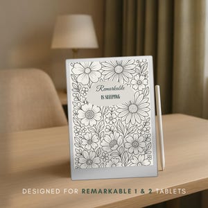 Sleep Screen for Remarkable With Flower Design | Cover for Remarkable | Templates for Remarkable | Gift For Remarkable | Tablet Sleeping
