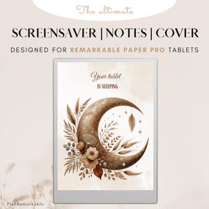 Sleep screen, notebook screen and cover for e-ink tablet | Suitable for Remarkable Paper Pro planner | Screensaver | notebook | Boho Moon
