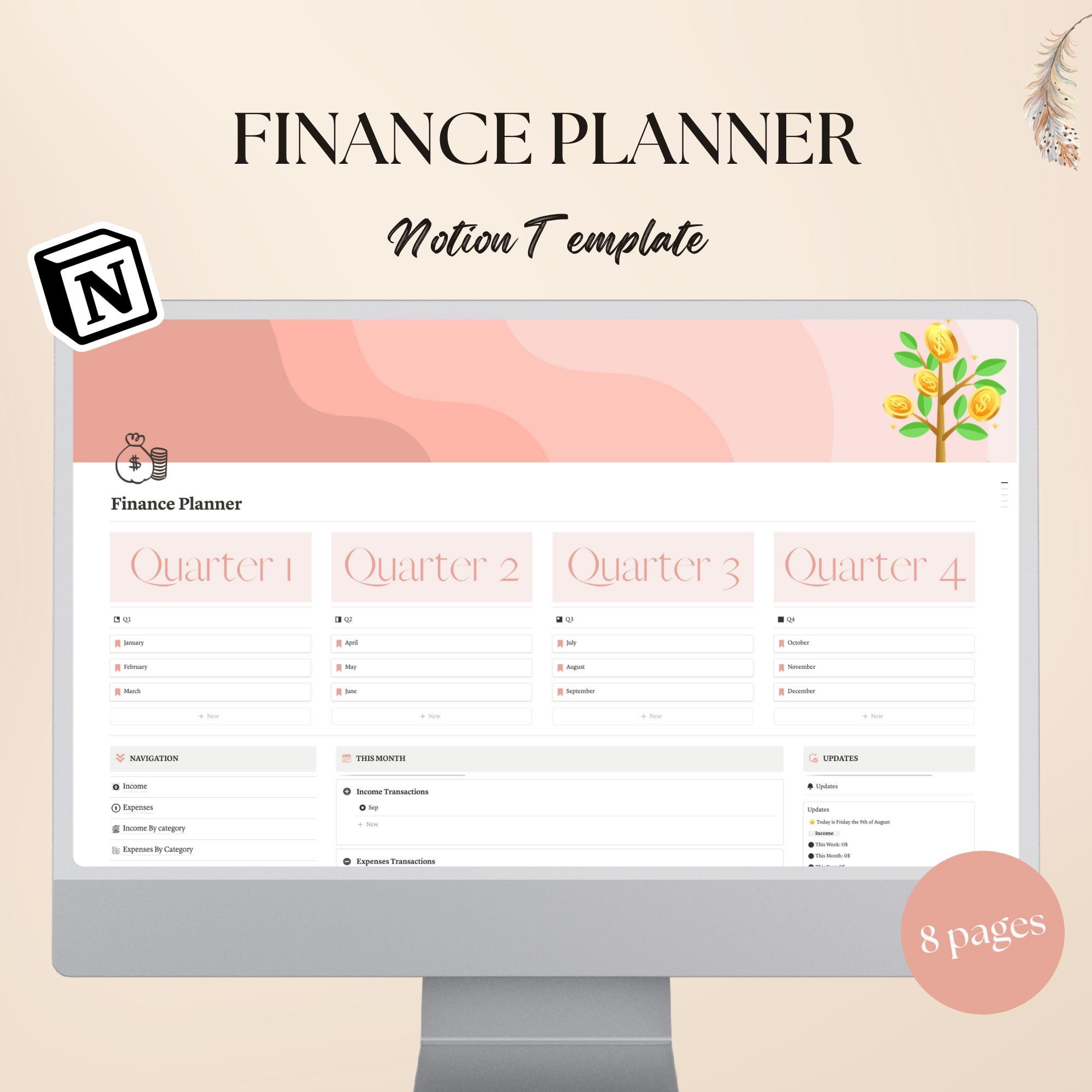 Notion Finance Planner | Budget Tracker | Income and Expense Tracker ...