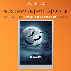 Halloween sleep screen, notebook screen and cover for e-ink tablet | Suitable for Remarkable Paper Pro planner | Screensaver | notebook