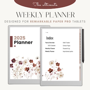 Weekly planner 2025 for e-ink tablet | Suitable for Remarkable Paper Pro tablet | Calendar | Planner template | 2025 Daily Planner