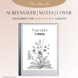 Sleep screen, notebook screen and cover for e-ink tablet | Suitable for Remarkable tablets | Screensaver | notebook | cover | flowers