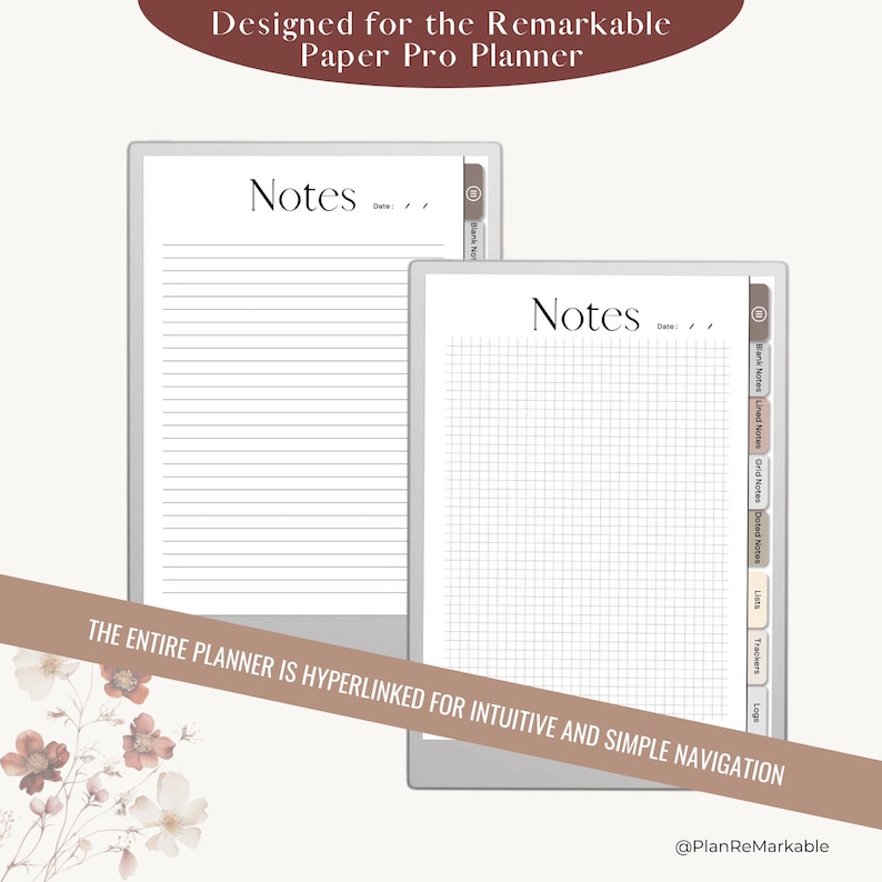 Minimalist Notebook for E-ink Tablet | Suitable for Remarkable Paper ...