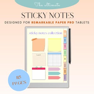 Note adesive per tablet e-ink / Adatti per tablet Remarkable Paper Pro / Modello per prendere appunti / Accessori per planner / Braindump