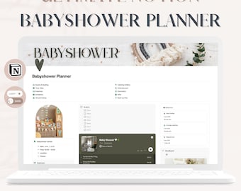 Baby shower planner | The Ultimate Notion Planner | Notion Template | Notion baby shower Planner | Digital Planner | Light and Dark Themes