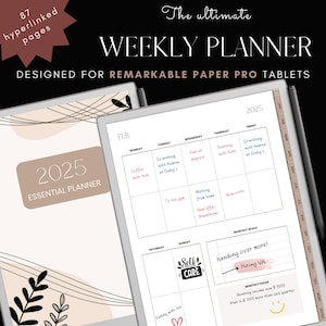 2025 Digital Weekly Planner for e-ink tablet | Suitable for Remarkable Paper Pro tablets | Calendar | Planner template | Digital To Do List