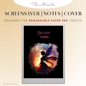 Sleep screen, notebook screen and cover for e-ink tablet | Suitable for Remarkable Paper Pro planner | Screensaver | notebook | cover fairy