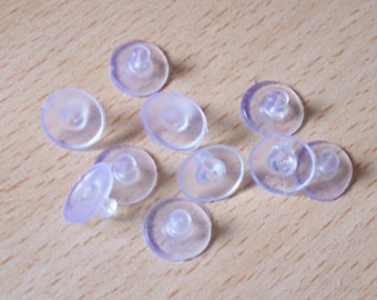 Pendientes de mariposa de goma transparente stoppers 6mm x 11mm - 10, 20 o 50