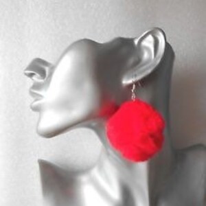 Cute Big Pom Pom Earrings - Pierced or Clip-on
