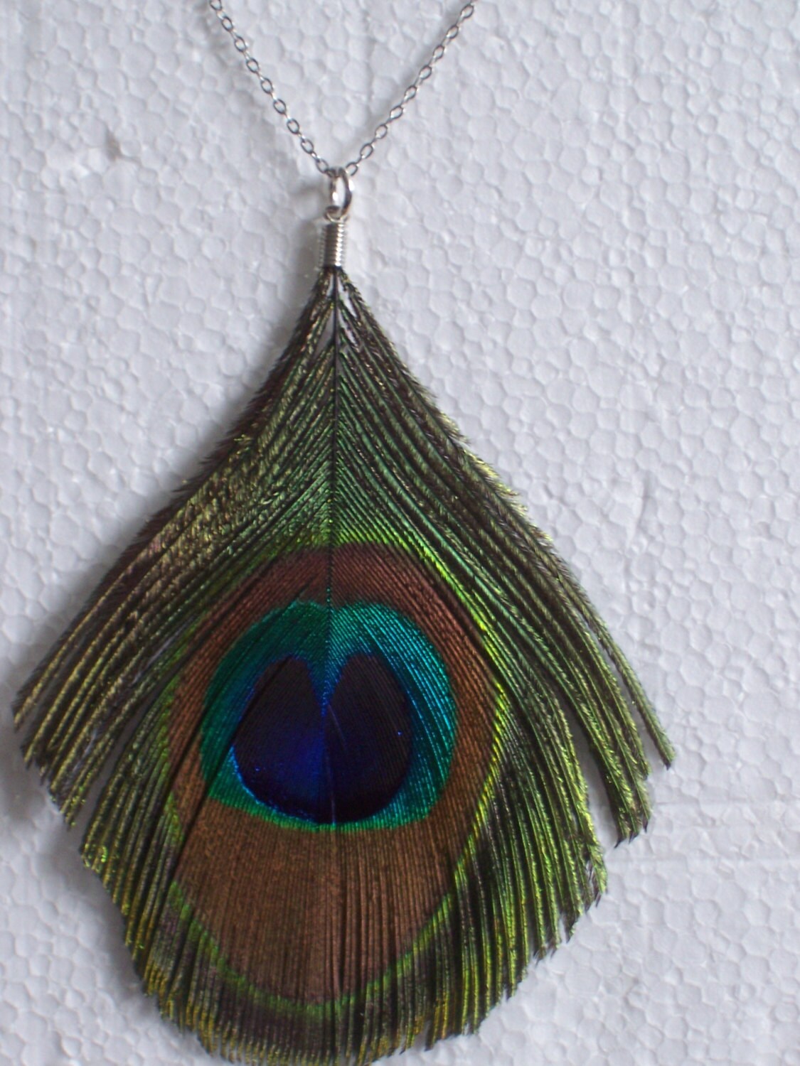 Buy Trimmed Peacock Feather Necklace and Earrings Set Online in