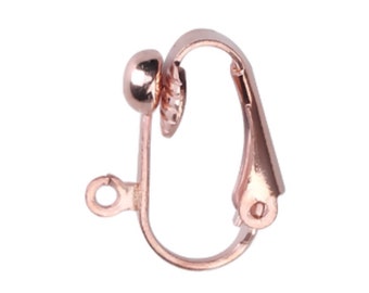 Rose Gold Clip-on Earring Findings - 2, 5 or 10 Pairs